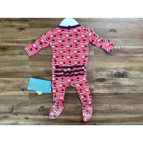 NWT Kickee Pants Red Ginger Alien Monsters Zipper Bamboo Long Sleeve Footie 0-3M - Picture 5 of 8